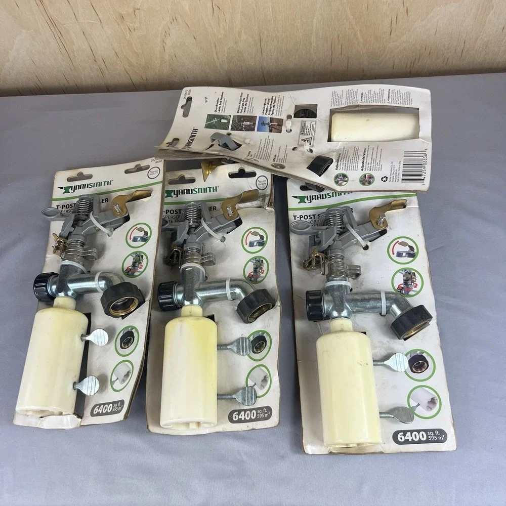 Lot of 4 Yardsmith & Project Source 6400 Sq Ft T-Post Lawn Sprinklers 2626673